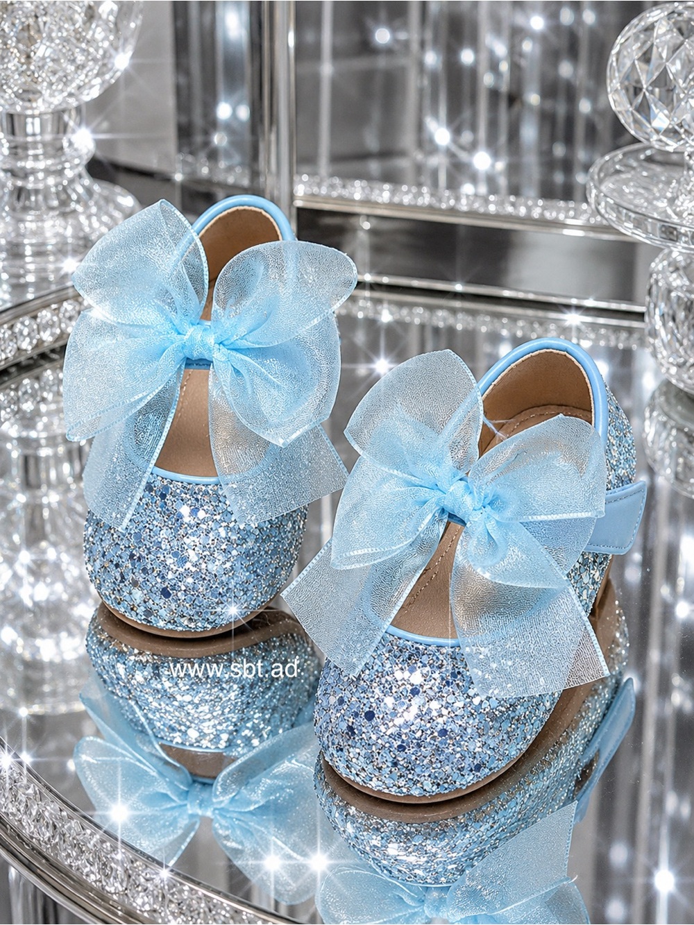 NWT Flower Girl Or Pageant Mary Janes Sparkling Glitter Baby Girl Princess Shoes - Picture 1 of 5